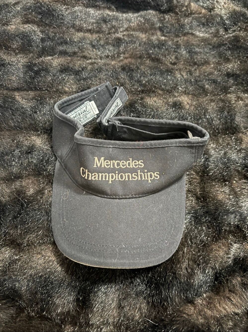 Mercedes Championships Mens One Size Black Strap Back visor hat